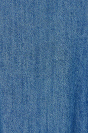 Product shot of the Solene Denim Dress in colour Midblue (Blue), detail