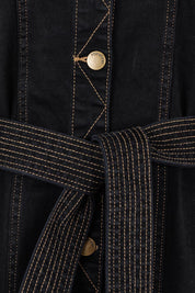 Product shot of the Riva Denim Dress in colour Black (Black), detail