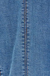 Product shot of the Abbott Denim Vest in colour Midblue (Blue), detail