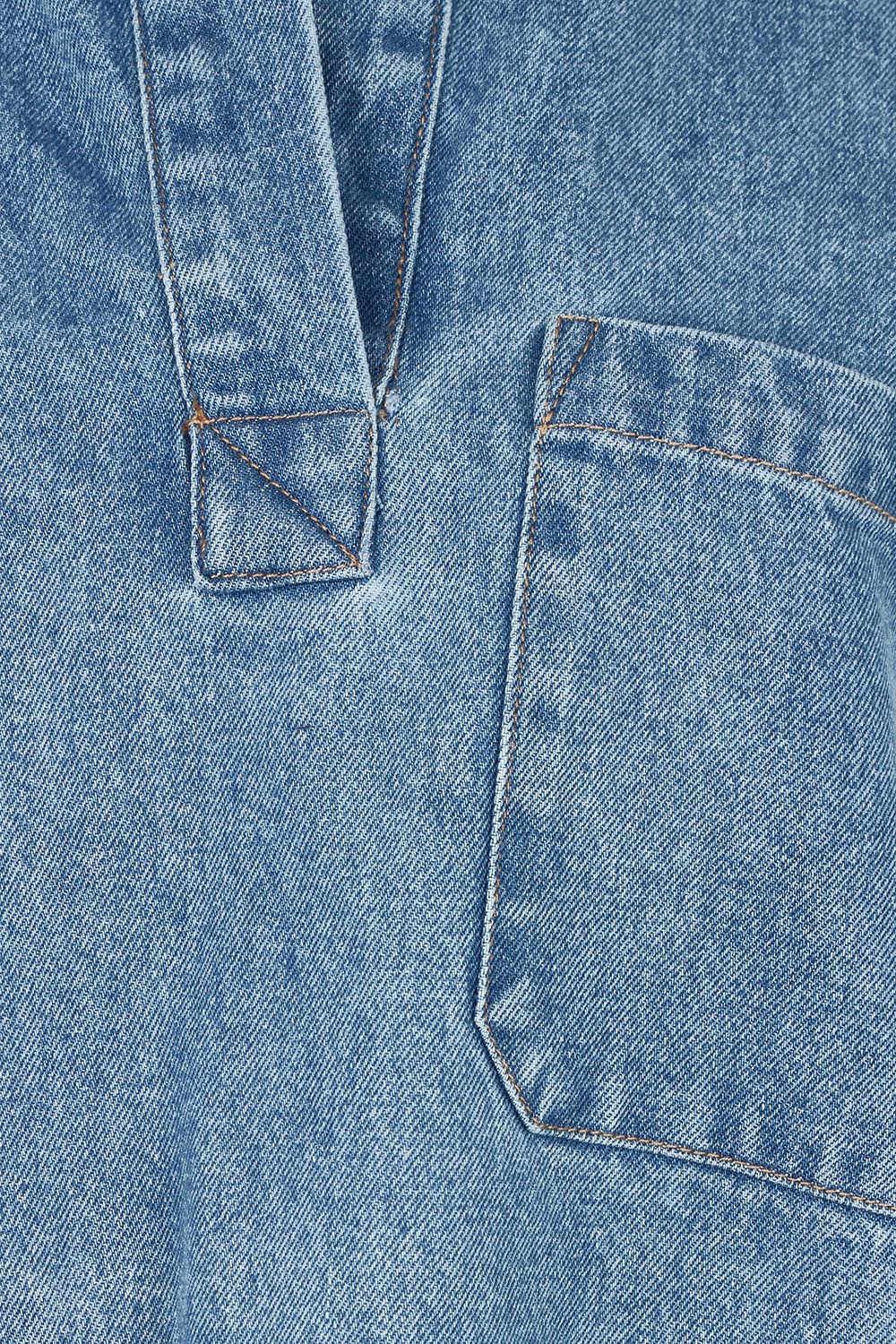 Product shot of the Monte Shirt Dress in colour Midblue (Blue), detail