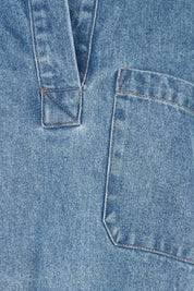 Product shot of the Monte Shirt Dress in colour Midblue (Blue), detail
