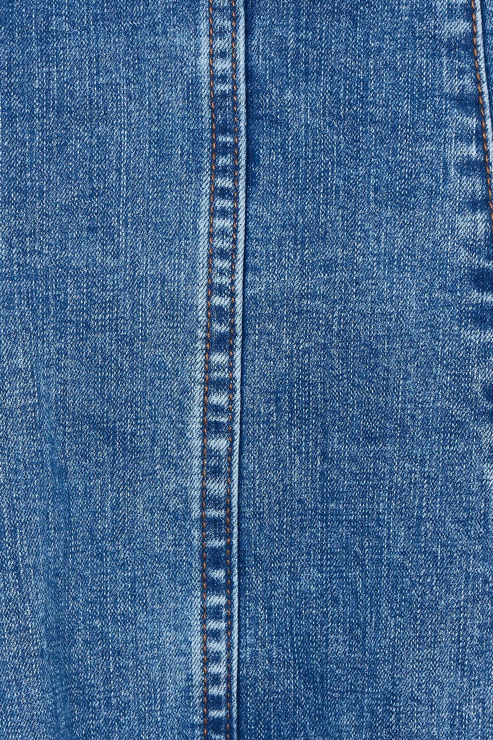Product shot of the Abbott Denim Skirt in colour Midblue (Blue), detail
