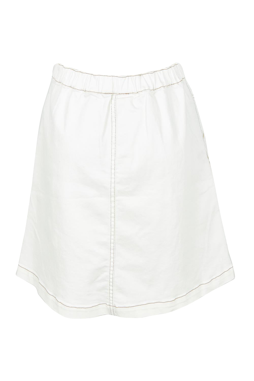 Product shot of the Elements Amanda Denim Skirt in colour White (White), from the back