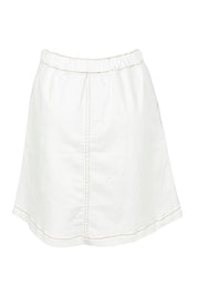 Product shot of the Elements Amanda Denim Skirt in colour White (White), from the back