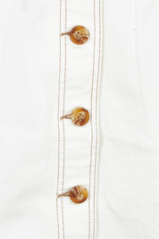 Product shot of the Elements Amanda Denim Skirt in colour White (White), detail
