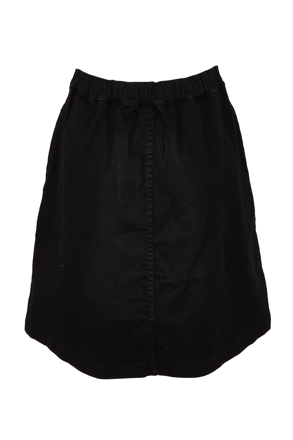 Product shot of the Elements Amanda Denim Skirt in colour Black (Black), from the back