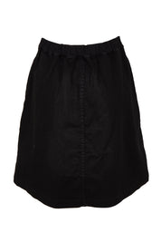 Product shot of the Elements Amanda Denim Skirt in colour Black (Black), from the back