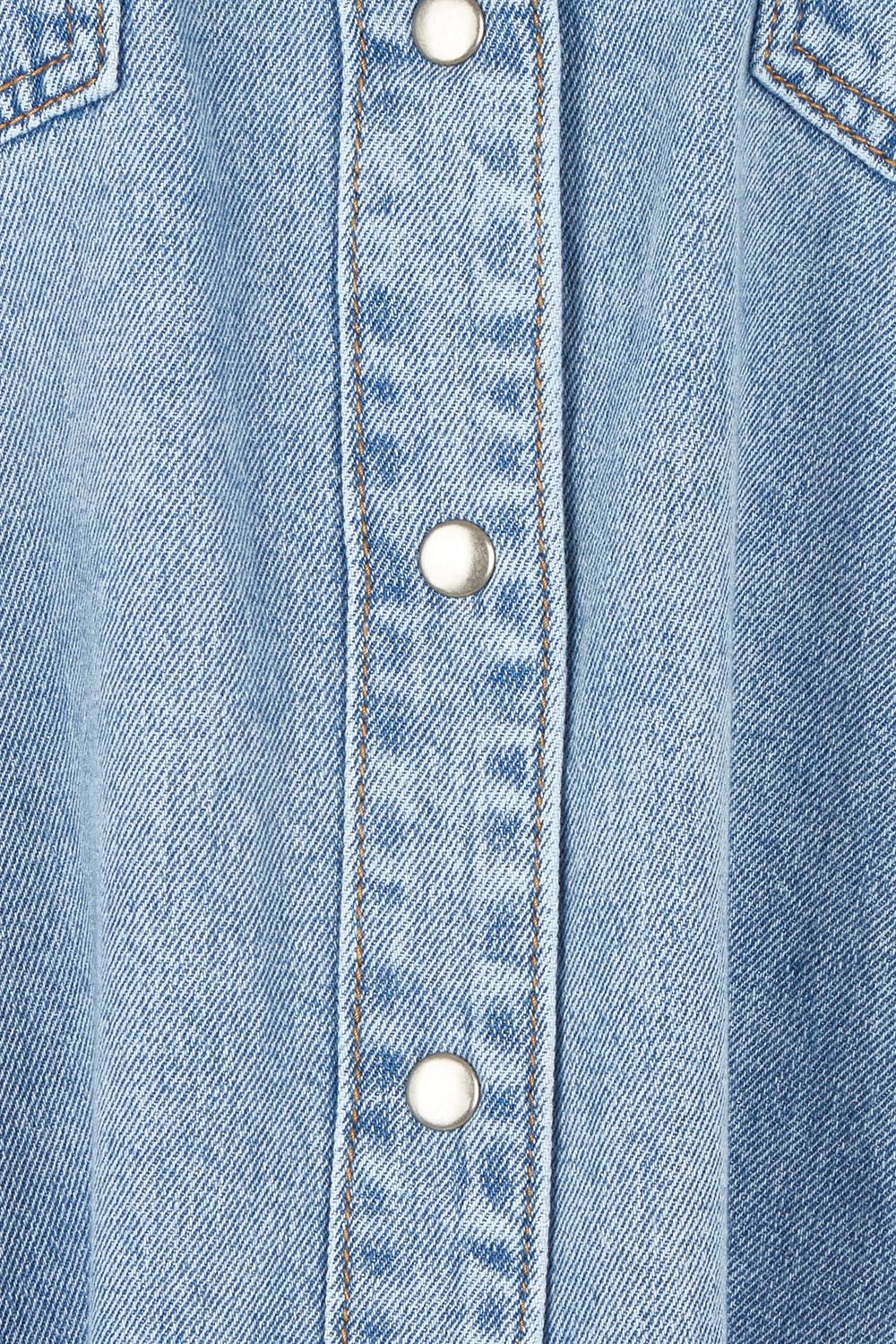 Product shot of the Sorcha Denim Dress in colour Lightblue (Blue), detail