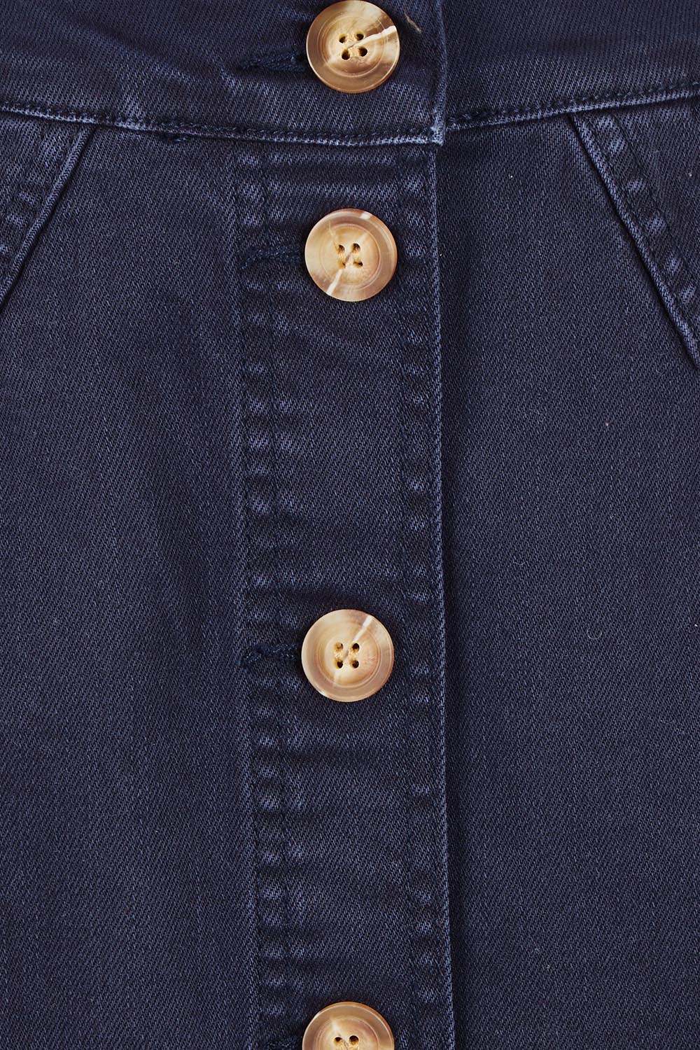 Product shot of the Elements Amanda Denim Skirt in colour Darksapph (Blue), detail