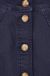 Product shot of the Elements Amanda Denim Skirt in colour Darksapph (Blue), detail