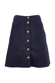 Product shot of the Elements Amanda Denim Skirt in colour Darksapph (Blue), from the front