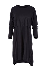 Product shot of the Elements Highline Long Sleeve Dress in colour Black (Black), from the front