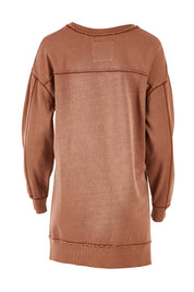 Product shot of the Elements Fleur Crew in colour Rustbronze, from the back