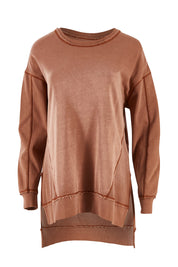 Product shot of the Elements Fleur Crew in colour Rustbronze, from the front