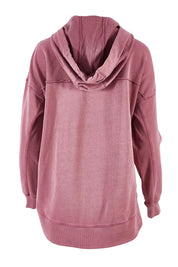 Product shot of the Elements Jasmine Hoodie in colour Rosepink (Pink), from the back