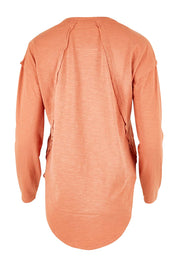 Product shot of the Elements Mackenzie Long Sleeve Crew Tee in colour Copper, from the back