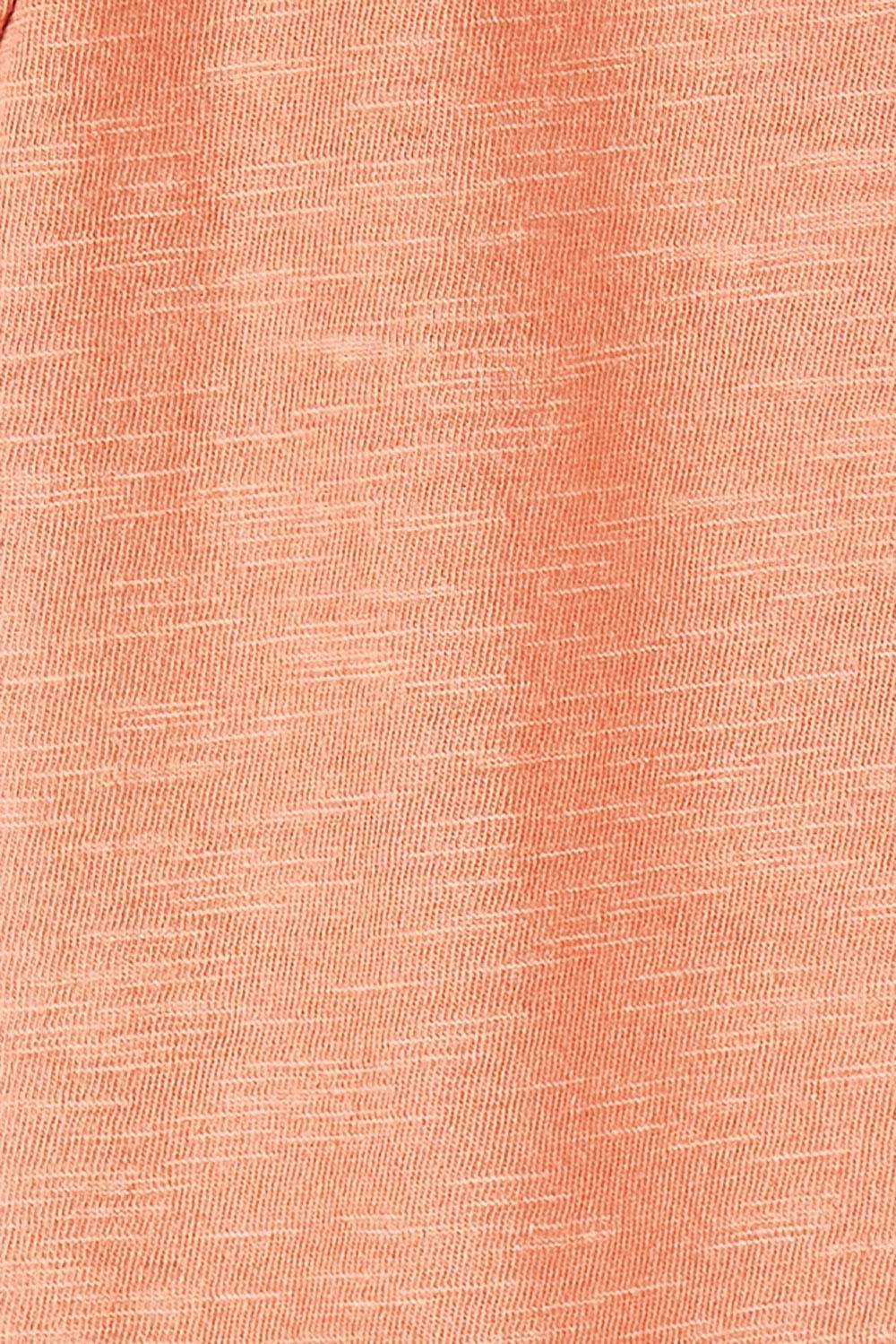 Product shot of the Elements Mackenzie Long Sleeve Crew Tee in colour Copper, detail