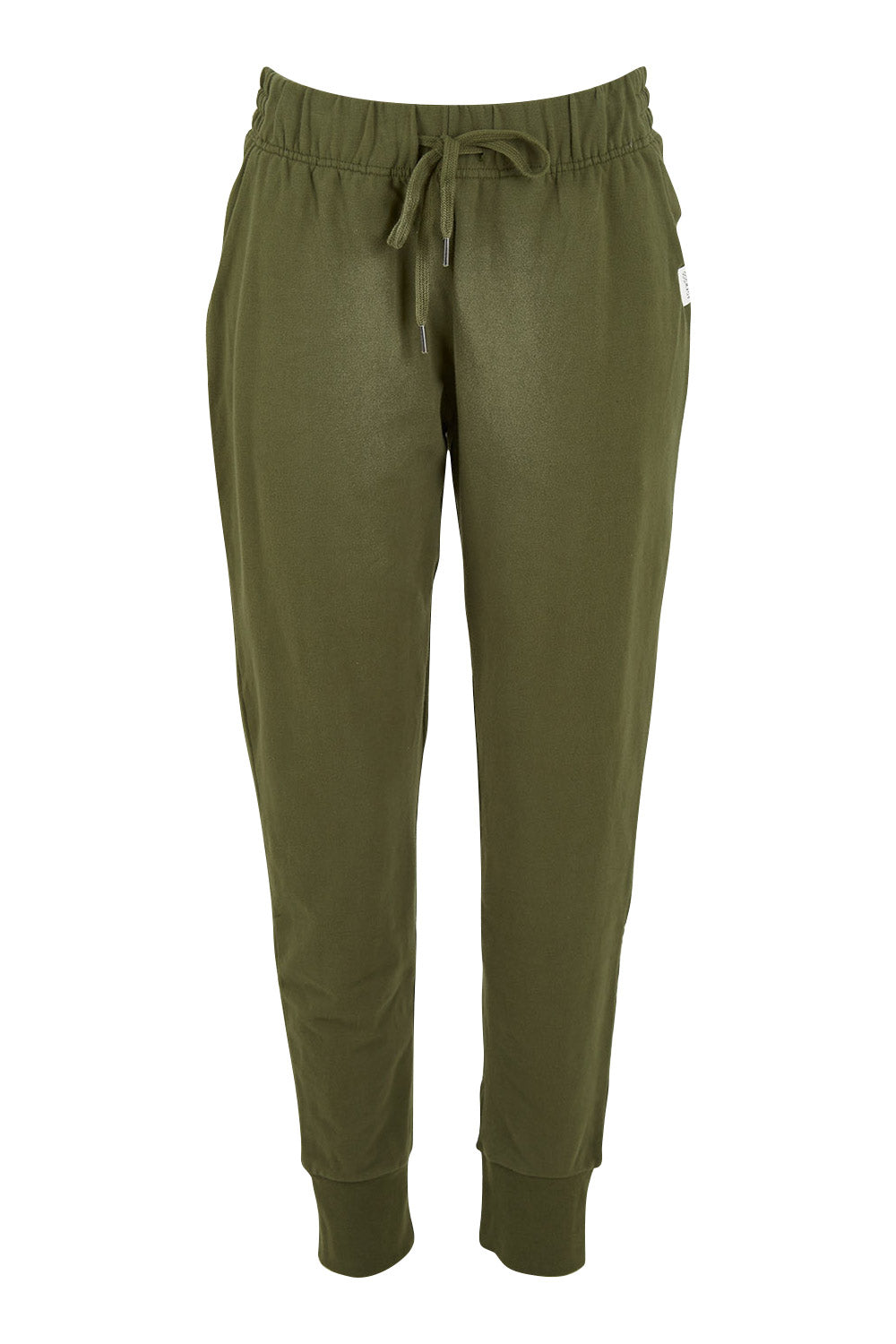 Product shot of the Elements Lazy Days Pant in colour Khaki (Green), from the front