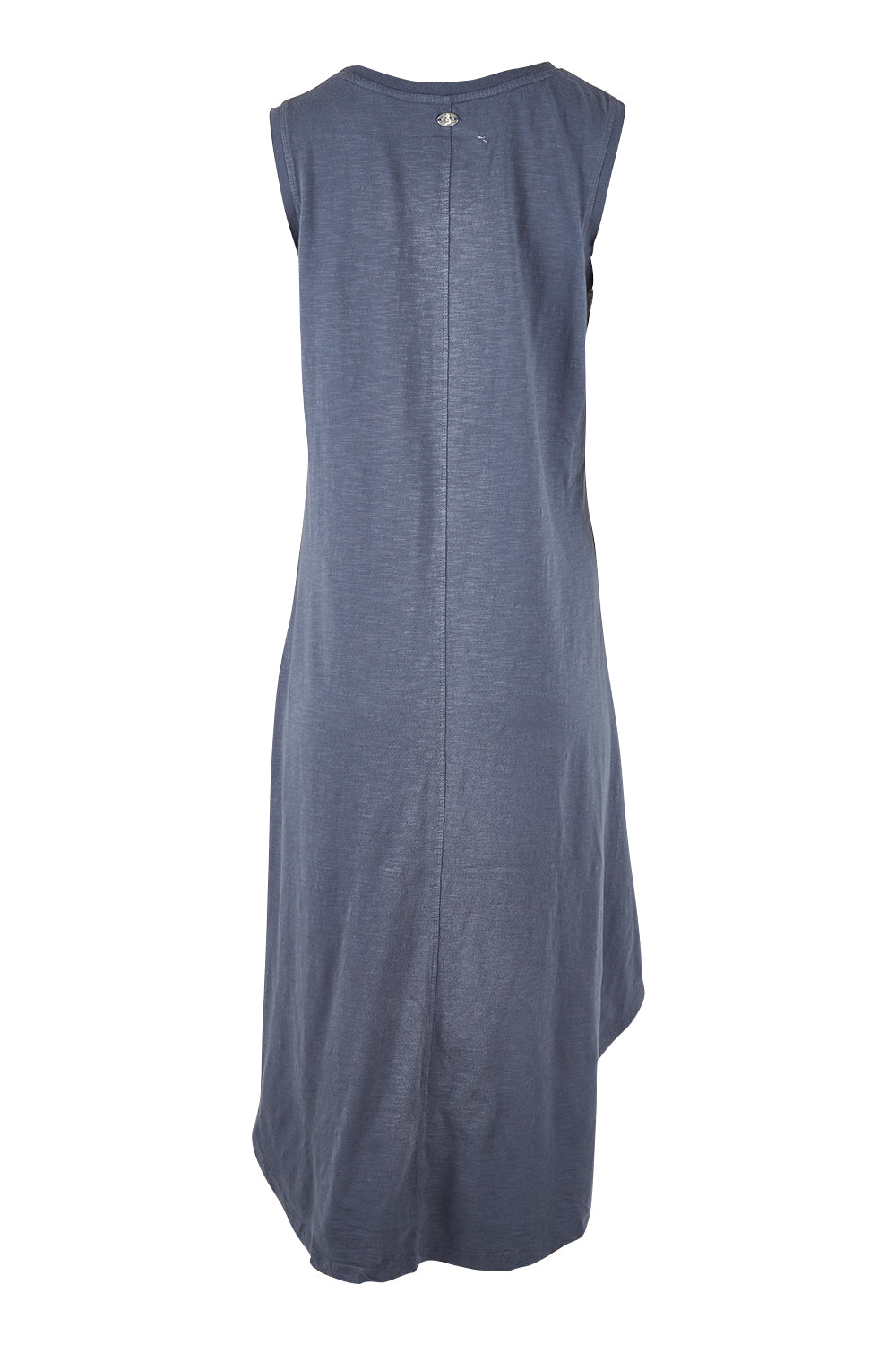 Product shot of the Elements Margot Dress in colour Navy (Blue), from the back