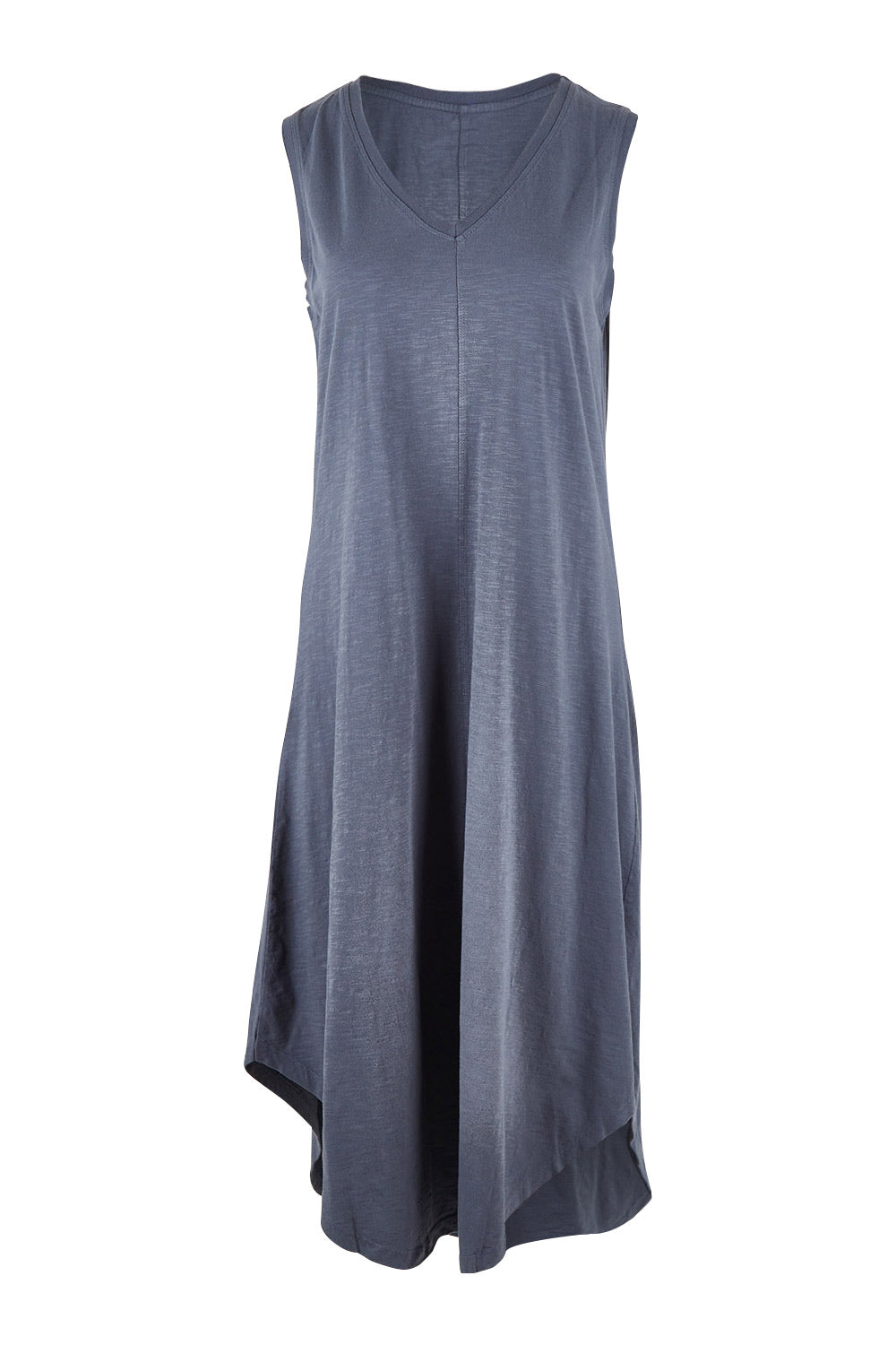 Product shot of the Elements Margot Dress in colour Navy (Blue), from the front