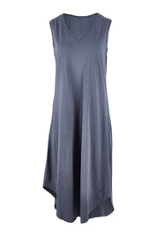Product shot of the Elements Margot Dress in colour Navy (Blue), from the front
