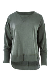 Product shot of the Elements Delilah Crew in colour Khaki (Green), from the front