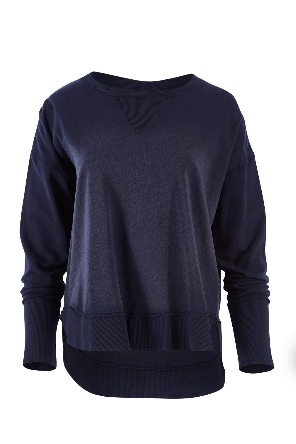 Product shot of the Elements Delilah Crew in colour Navy (Blue), from the front