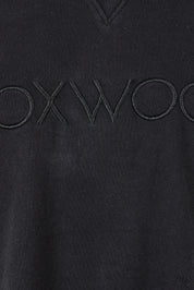 Product shot of the Elements Simplified Cotton Crew in colour Black (Black), detail