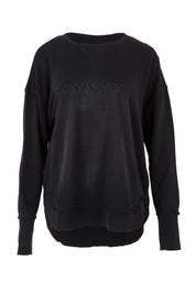 Product shot of the Elements Simplified Cotton Crew in colour Black (Black), from the front