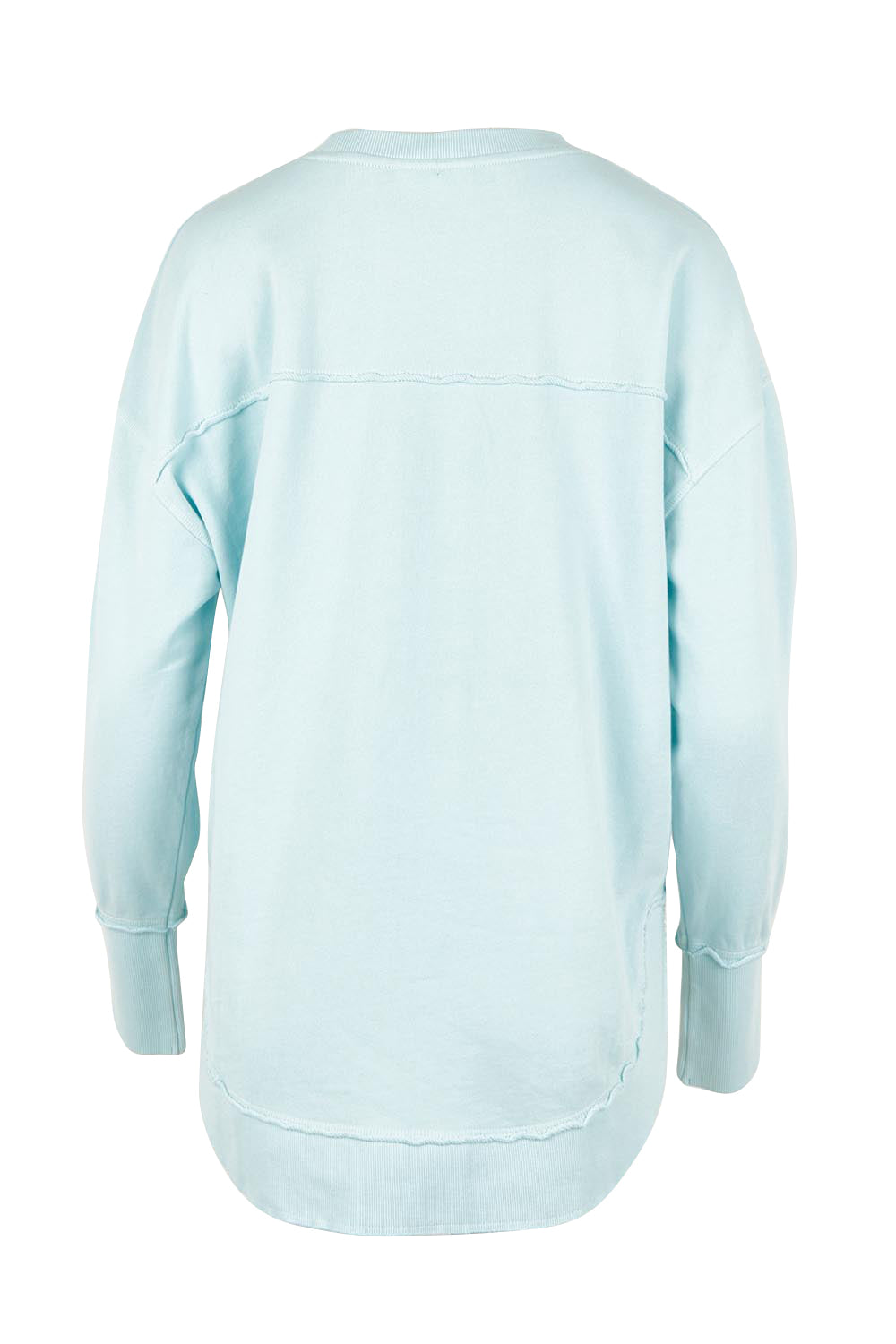 Product shot of the Elements Simplified Cotton Crew – Coolblue in colour Coolblue, from the back
