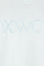 Product shot of the Elements Simplified Cotton Crew – Coolblue in colour Coolblue, showing detail