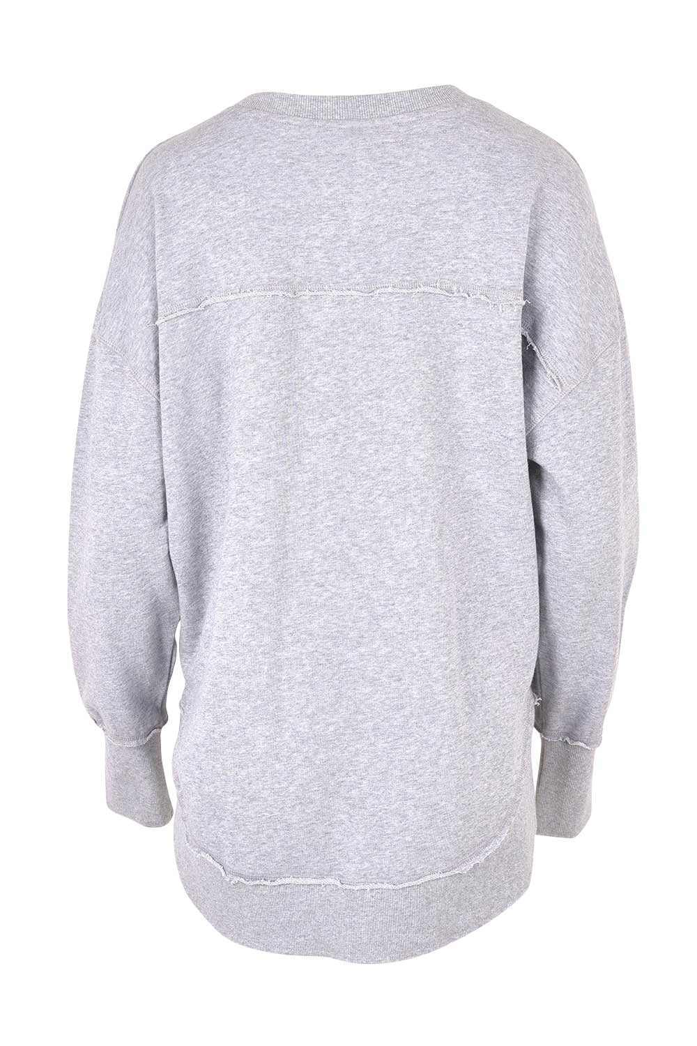 Product shot of the Elements Simplified Cotton Crew in colour Greymarle (Grey), from the back