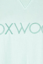 Product shot of the Elements Simplified Cotton Crew – Palemint in colour Palemint, showing detail