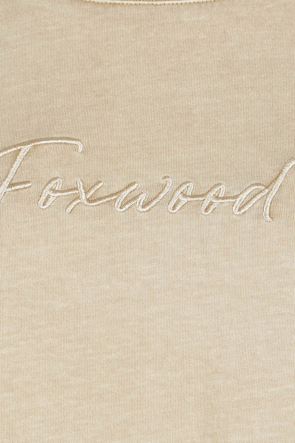 Product shot of the Elements Signature Cotton Tee in colour Oxfordoat, detail
