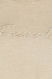 Product shot of the Elements Signature Cotton Tee in colour Oxfordoat, detail