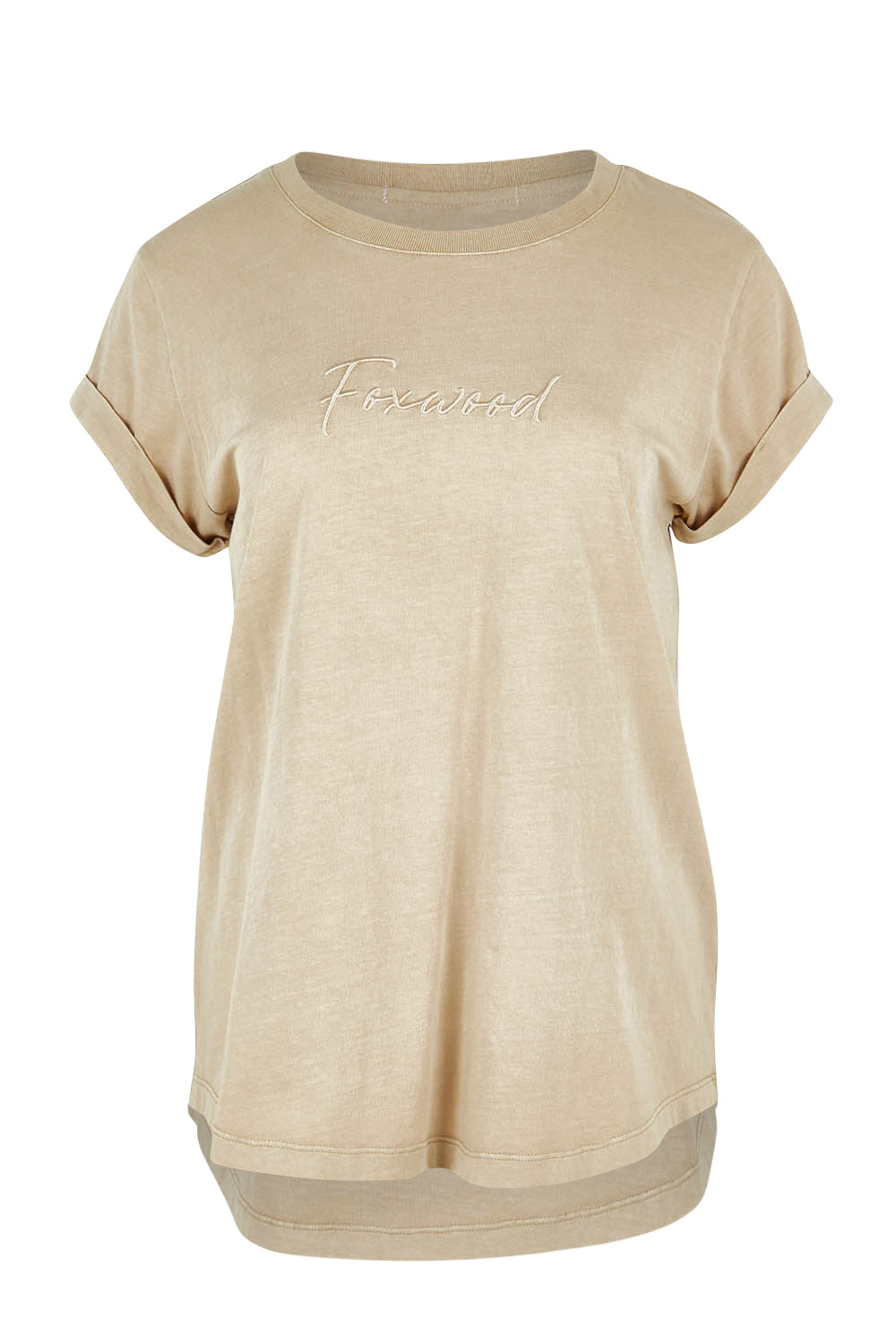 Product shot of the Elements Signature Cotton Tee in colour Oxfordoat, from the front