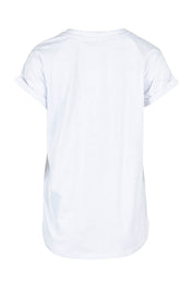 Product shot of the Elements Signature Cotton Tee in colour White (White), from the back
