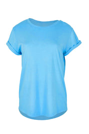 Product shot of the Elements Manly Cotton Tee in colour Azure (Blue), from the front