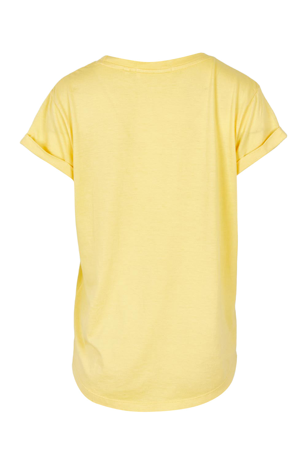 Product shot of the Elements Manly Cotton Tee in colour Sunshine, from the back
