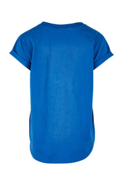 Product shot of the Elements Manly Cotton Tee in colour Tranblue (Blue), from the back