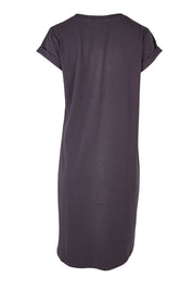 Product shot of the Elements Manly Tee Dress in colour Coal (Grey), from the back