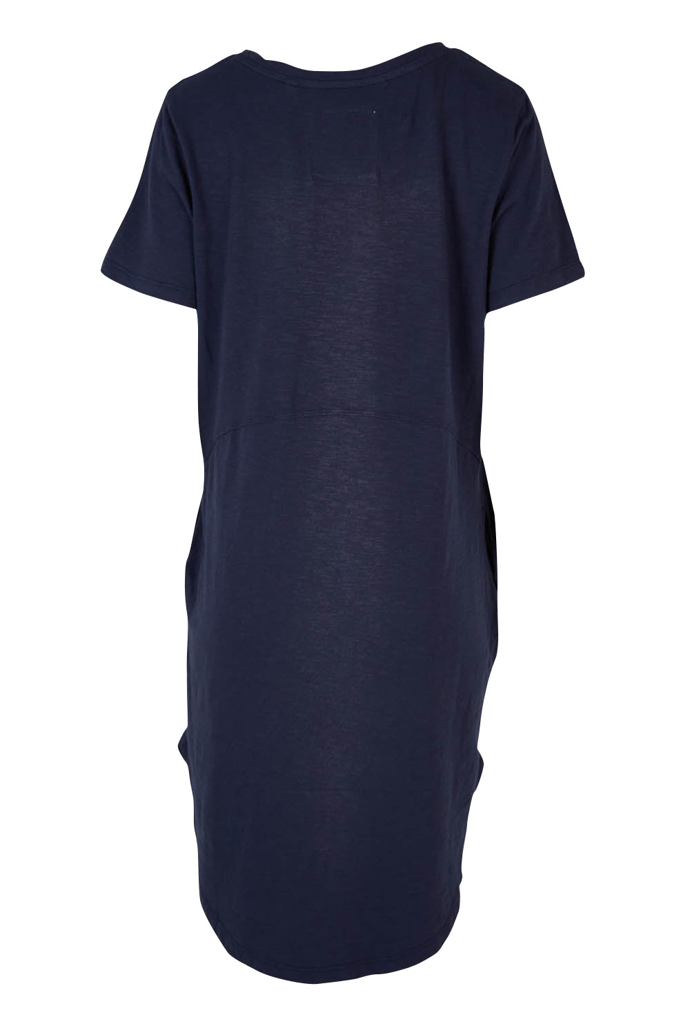 Product shot of the Elements Bay Cotton Dress in colour Sapphire (Blue), from the back