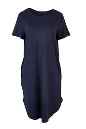 Product shot of the Elements Bay Cotton Dress in colour Sapphire (Blue), from the front