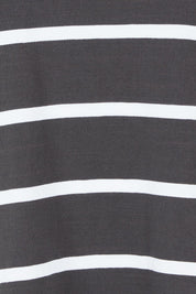 Product shot of the Elements Manly Stripe Cotton Tee in colour Charwhite (Grey), detail