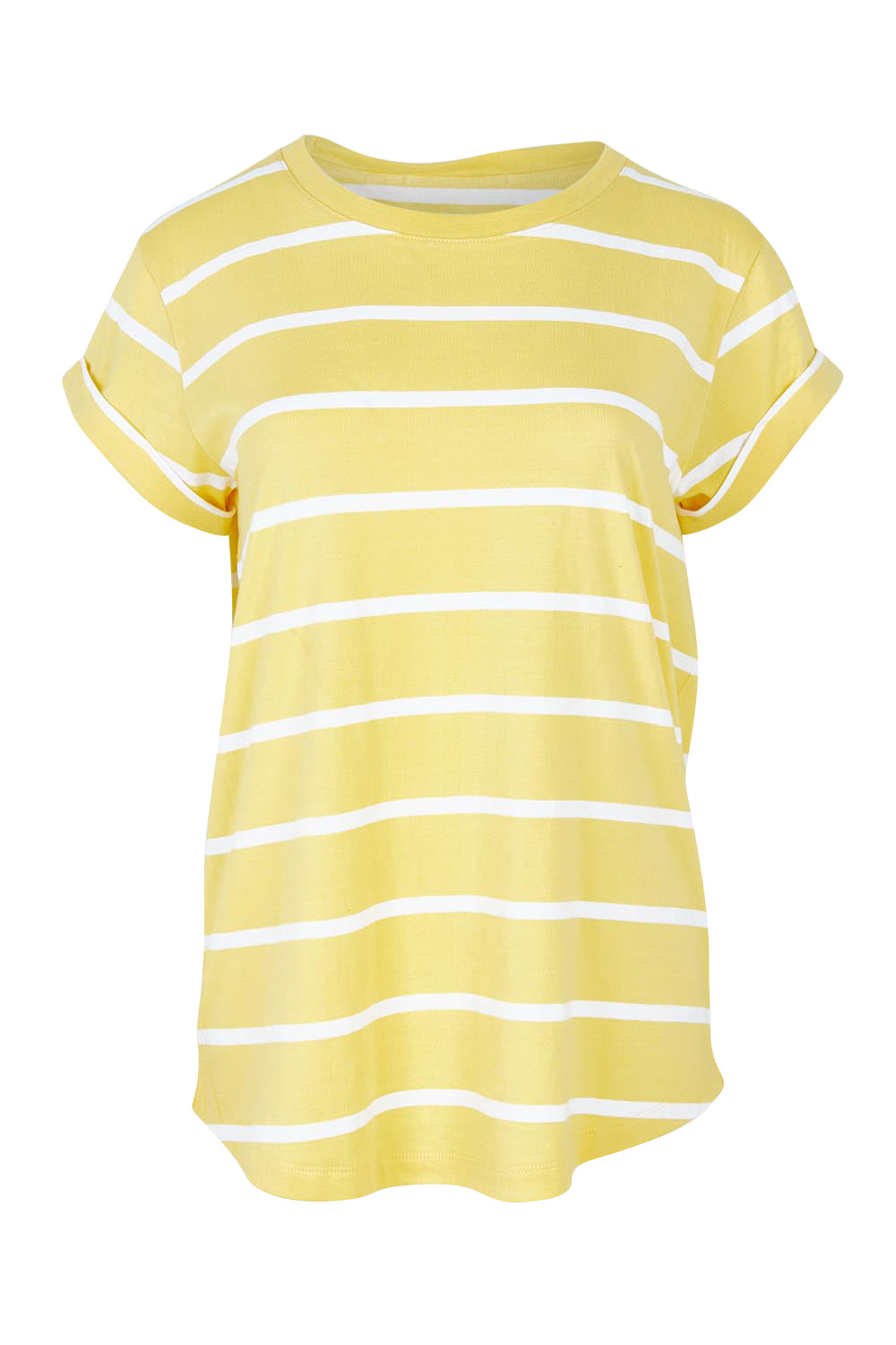 Product shot of the Elements Manly Stripe Cotton Tee in colour Sunshwhite, from the front