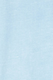 Product shot of the Elements Manly Cotton Vee Tee in colour Bluebelle (Blue), detail