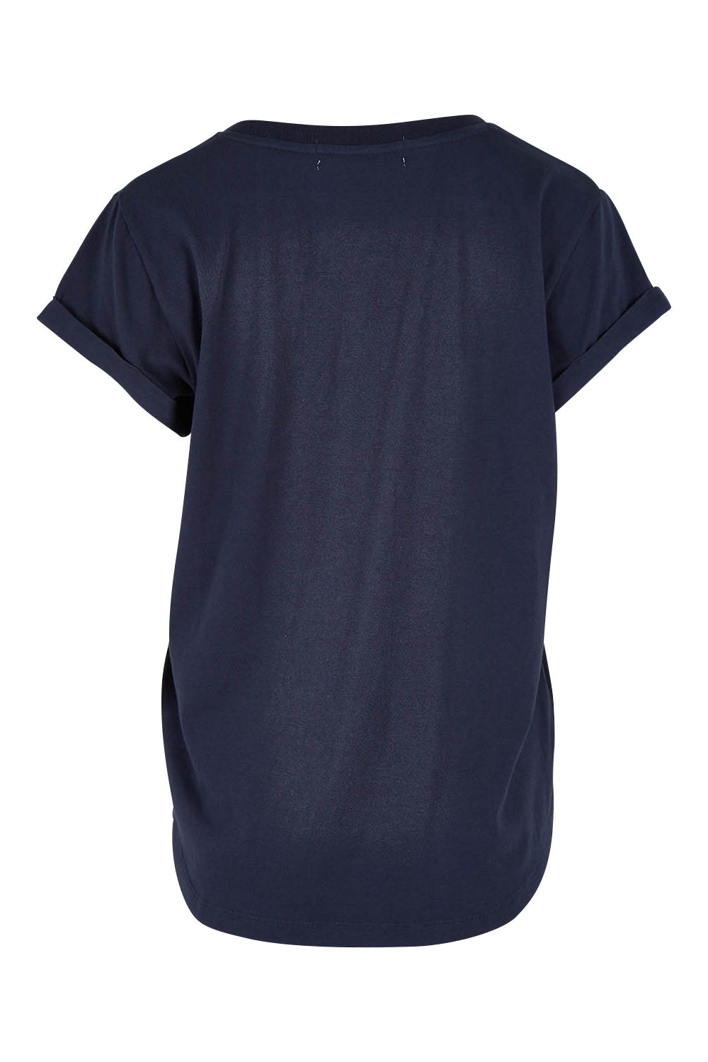 Product shot of the Elements Manly Cotton Vee Tee in colour Navy (Blue), from the back