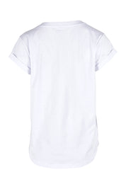 Product shot of the Elements Manly Cotton Vee Tee in colour White (White), from the back