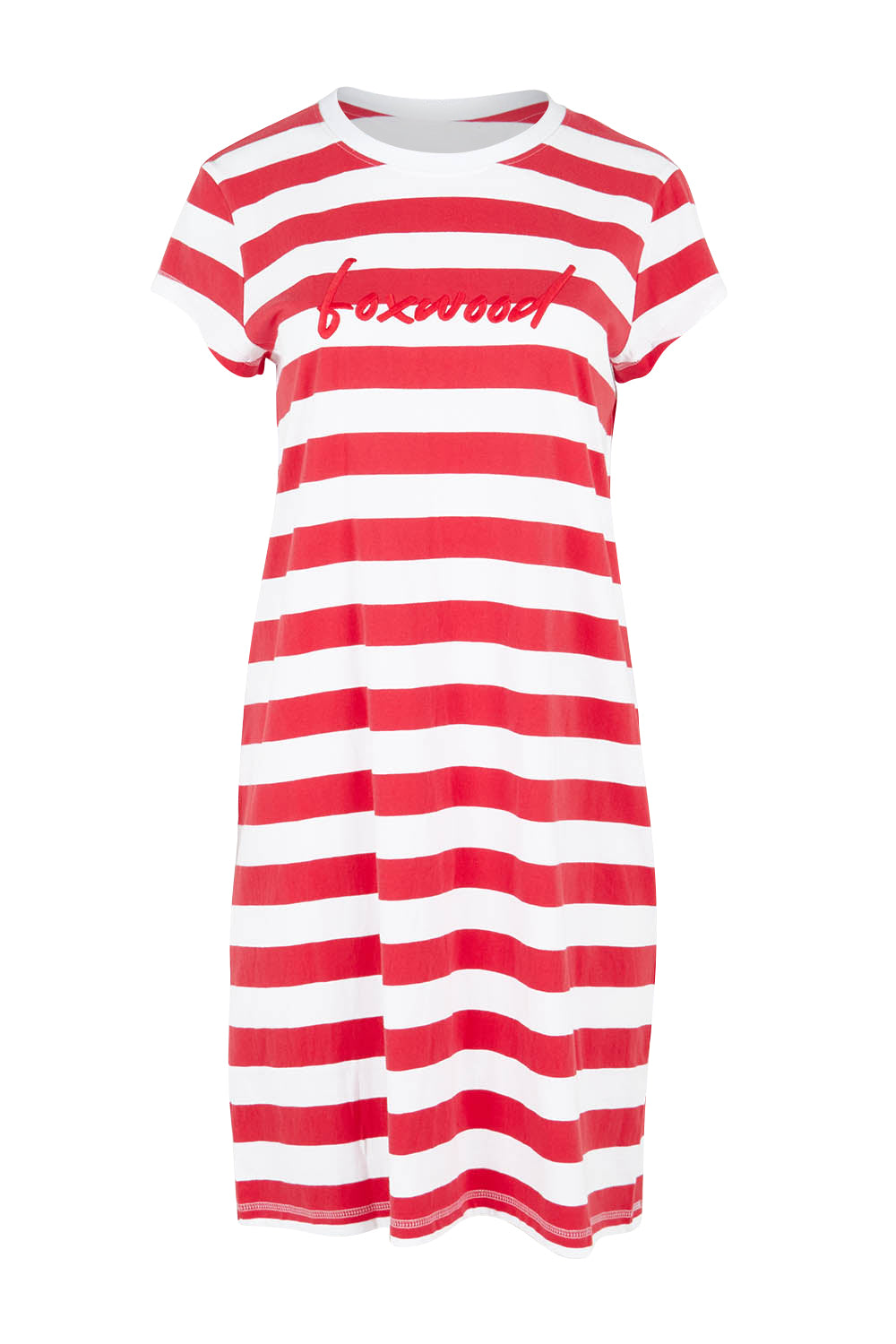 Product shot of the Elements Signature Tee Dress in colour Cayennewhi (Red), from the front