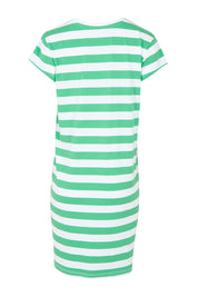 Product shot of the Elements Signature Tee Dress in colour Irishwhite (Green), from the back